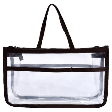 iSFun多格透視手提化妝包中包收納包 軍綠色  多格設計方便整理 手提設計輕巧便利  1個