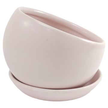 HOMEDEN 霍登園藝 極簡風半圓盆 1073  11 x 11 x 14cm  霧粉色