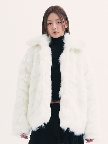Popo fur jacket WHITE