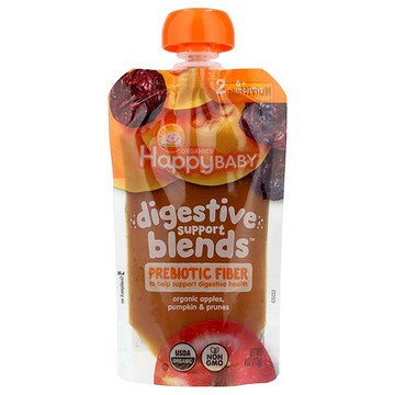 Happy Family Organics, Happy Baby®，消化幫助混合物™，6 個月以上，有機蘋果、南瓜和李子，4 盎司（113 克）