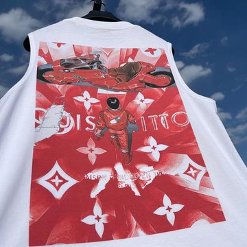 夏季無袖寬松純棉潮牌街頭背心動漫個性男女大碼籃球砍袖百搭新款