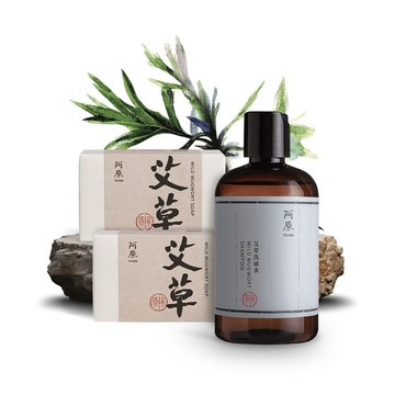 【超能艾草入門組】艾草皂115gx2+艾草洗頭水250mLx1(哈囉你有事嗎 高山峰推薦)