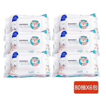 【PROLEVEL台灣優紙】 加蓋 清潔保濕濕紙巾 80抽 ★6包組