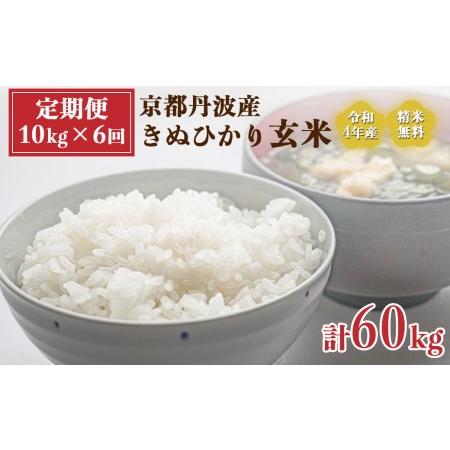 ふるさと納税 新米 令和5年産  京都 丹波産 きぬひかり 玄米 10kg（5kg×2袋）6回 計60kg≪5つ星お米マイスター 厳選 受注精米可 .. 京都府亀岡市