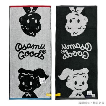 日本丸真 原田治 OSAMU GOODS 灰階風格純棉毛巾 吉兒和傑克_廠商直送
