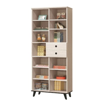 文創集 米砂2.7尺二抽開放書櫃-80x40x191cm免組