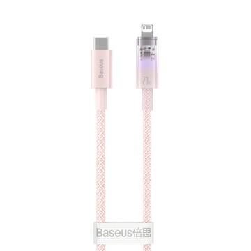 Baseus 倍思 Explorer 20W Type-C對8pin溫感變色快充傳輸線  粉色  1條  1m