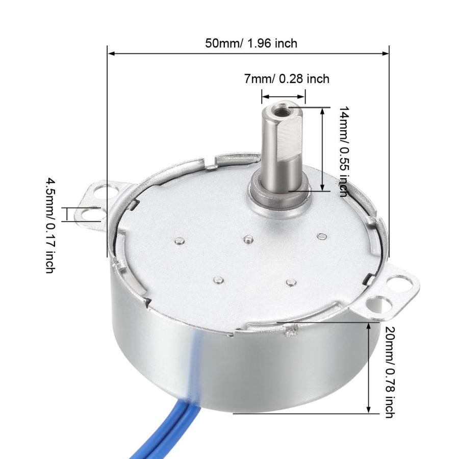 uxcell 電気モーター 同期モーターターンテーブル 同期モーター 100-127 VAC 50 60Hz 4W 5-6RPM CCW CW