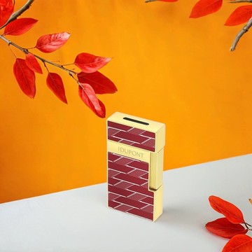 S.T.Dupont 都彭 Monogram 1872 Biggy 漆面打火機 1212購物節 送禮推薦-酒紅x金 025078B