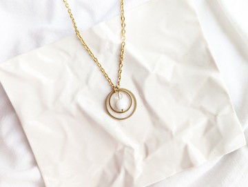 ||木織金||白水晶硨磲黃銅項鍊