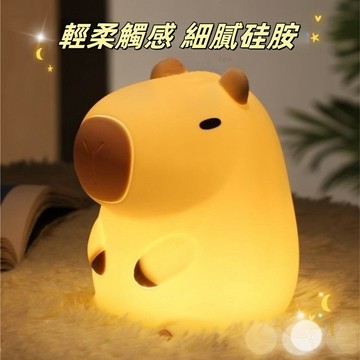 台灣出貨🏆 水豚小夜燈 小夜燈擺件 小禮物 豚鼠硅膠創意禮物  氛圍燈 豚鼠燈 臥室燈 床頭燈 擺件 夜燈 材質發光