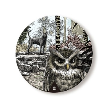 【森林動物系列】守護森林-貓頭鷹陶瓷杯墊