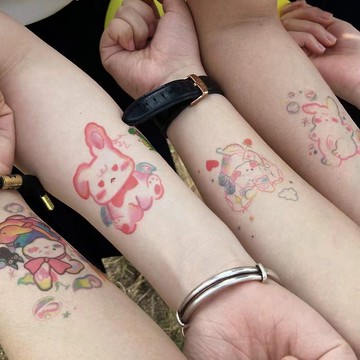 50個【音樂節超可愛小兔】紋身貼紙刺青圖案防水持久仿真男女適用