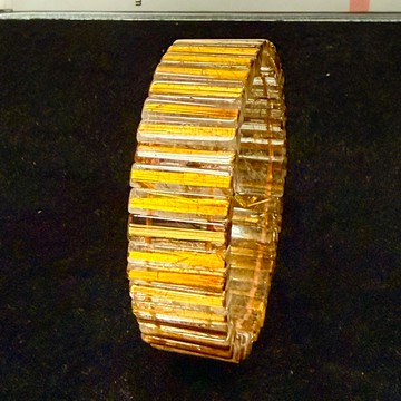 【限量1件｜附台灣證書】20mm 一線天咖啡鈦晶手排｜67g 收藏級天然水晶｜商務男士招財配戴｜手圍19