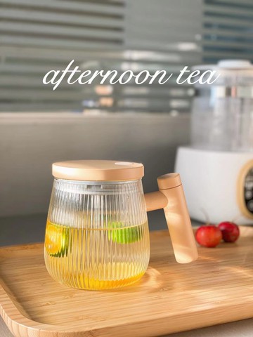 自動攪拌杯  全新款玻璃自動攪拌杯便攜式玻璃搖搖杯公室耐熱咖啡杯奶泡杯禮品