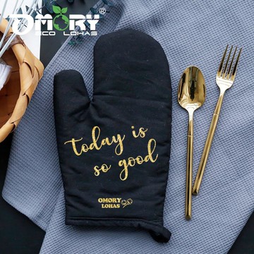 OMORY輕奢厚棉防燙隔熱手套-北歐黑