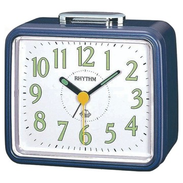 RHYTHM 日本麗聲時計 經典時尚響亮實聲鬧鈴百搭鬧鐘 10.5 x 8.5 x 6.8cm  深海藍