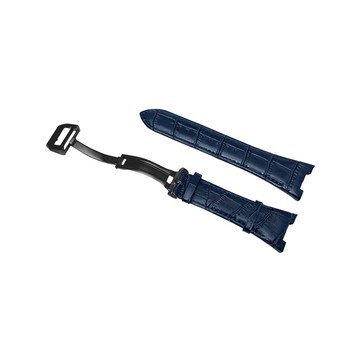 【Golden Concept】Apple Watch 44mm 45mm CE-BL 黑色錶扣 藍色皮革錶帶