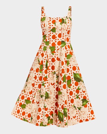 Yvette Reversible Square-Neck Midi Dress