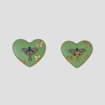 耳環 | 森林採集手札 no.3 Heart Moth 衷情蛾影