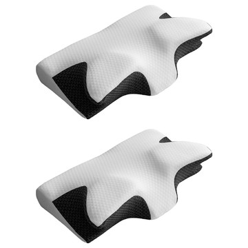 Ishur 伊舒爾 釋壓蝶型記憶枕 2入 100%聚酯纖維表布  62 x 38 x 12cm  1組