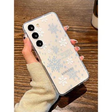 適用三星s24手機殼GalaxyS25透明24Ultra秋冬雪花圣誕節創意s23+軟殼s22女新款s21FE超火Note20好看samsung套