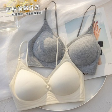 無痕內衣女 小胸聚攏  顯胸大內衣 細肩帶內衣 無鋼圈內衣 固定杯內衣 性感內衣 美背內衣 露背文胸罩 一體式內衣
