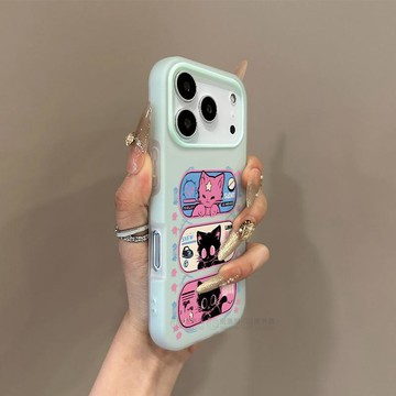 ✨ins新款✨甜酷黑貓適用iPhone17PROMAX手機殼蘋果16/15磨砂14/13/12軟xs/8p