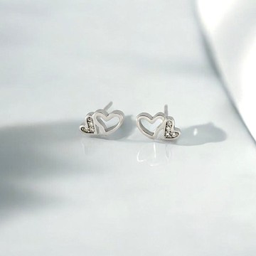 925純銀 | 雙心相伴_耳環