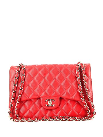 CHANEL Pre-Owned - 2022 Jumbo Double Flap shoulder bag - women - Leather - One Size - Red
