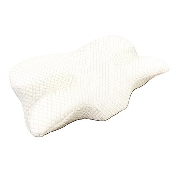 米夢家居 高密度記憶枕 枕手月牙枕 中高雙用 側睡仰睡深眠 厚棉布套  白色  1個