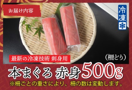 本マグロ赤身 500g（柵どり）