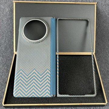 適用新款vivoxfold5pro凱夫拉手機殼磁吸全包xfold3折疊屏碳纖維中軸保護套超薄防摔磨砂防滑鈦金藍創意后殼