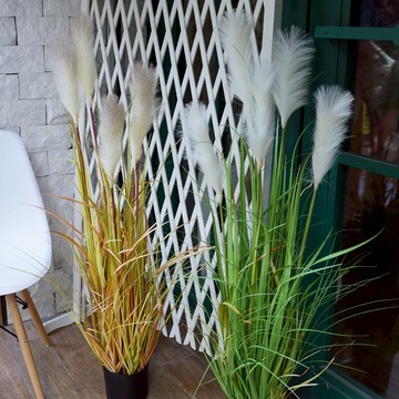 創意蘆葦盆景仿真植物服裝店陳列道具綠植家居客廳落地軟裝飾擺件