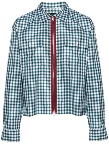 RASSVET - checked zip-up shirt - men - Cotton - M - Green