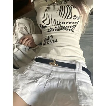 P3-[限時特賣]短袖上衣 短版上衣 辣妹上衣 ins風辣妹緊身T恤女學生長袖減齡收腰顯瘦打底衫春秋短款顯胸上衣