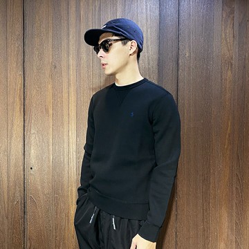 美國百分百【全新真品】Ralph Lauren 大學T 萊卡 RL 上衣 小馬 POLO 長袖T恤 黑色 CG39