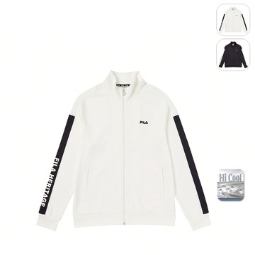 【FILA】中性 吸濕排汗 針織外套-米白 1JKY-5467-IV