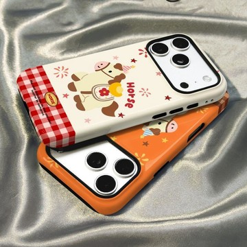 元寶小馬防摔iPhone17PROMAX手機殼16Plus蘋果15/14韓版13二合一p