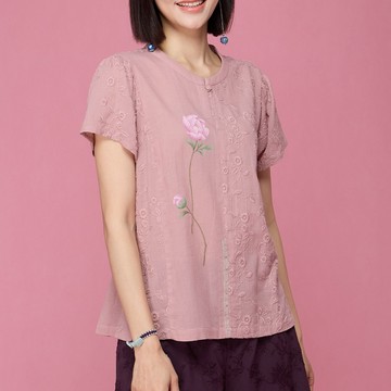 古典美 手繪刺繡上衣【63093】棉麻/亞麻/中國風/漢服/茶禪服