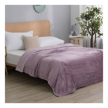 Ishur 伊舒爾 法蘭絨羊羔絨暖毯被  5 × 7尺(150 × 200cm)  浪漫紫