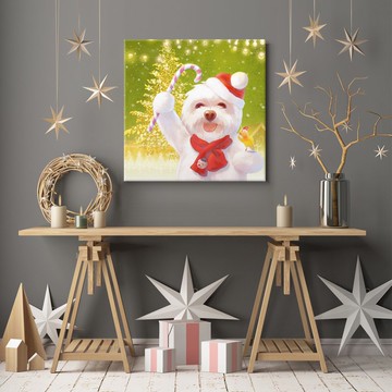 歡樂聖誕比熊藝術複製畫與造型票卡包超值組 - 療癒系節慶居家佈