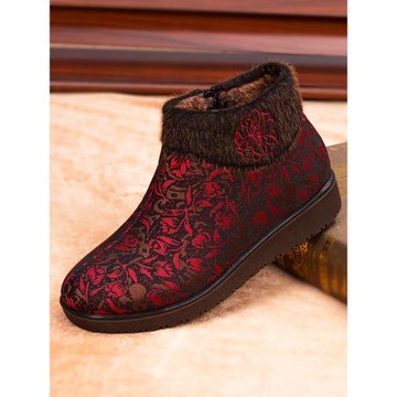 冬季女老年人媽媽棉鞋加絨加厚保暖防滑軟底老人太太奶奶婆婆布鞋