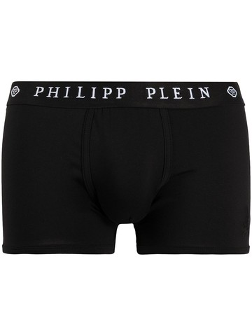 Philipp Plein - logo embroidered boxers - men - Cotton/Modal/Polyester/Spandex/Elastane - XXXL - Black