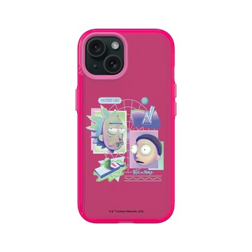 iPhone 15 Clear 粉漾桃 - 瑞克和莫蒂 Rick and Morty - 3D版