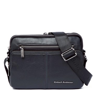【金安德森】都會簡約 商務橫式拉鍊側背包-黑色