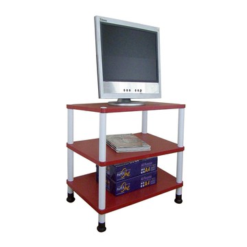 【頂堅】三層收納架/置物架/電器架-40x40公分-三色x兩款腳座可選喜氣紅色(固定腳)