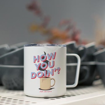 FRIENDS老友記HOW YOU DOIN不銹鋼馬克杯保溫帶蓋帶勺水杯子禮物
