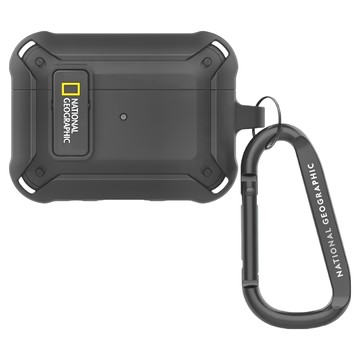 NATIONAL GEOGRAPHIC 國家地理 Rugged Bumper Nat Geo Lock卡扣式殼 AirPodsPro/Pro2  單一商品  黑色  1個
