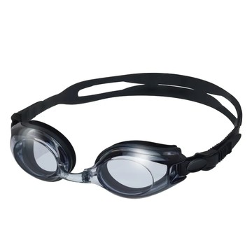 SAEKO 度數款 近視泳鏡 S810P -2.0 平面光學鏡片 抗UV防霧 低水阻 全矽膠眼罩頭帶 柔軟貼合 佩戴舒適  黑  16 x 16 x 3.5cm  1個